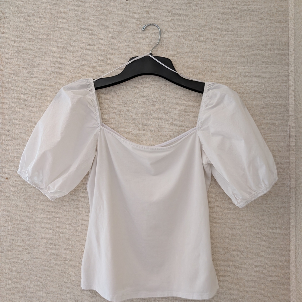 H&M White Puff Sleeve Top